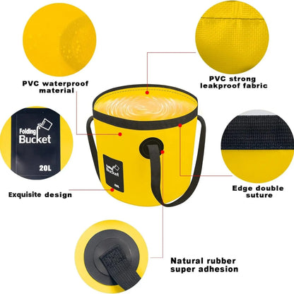 Portable Folding Water Bucket, Collapsible Water Container, 12 L / 20 L Water Storage Bag with Straps, Multifunctional Water Storage Bladder for Outdoor Camping and Hiking #GLOBAL PICKS