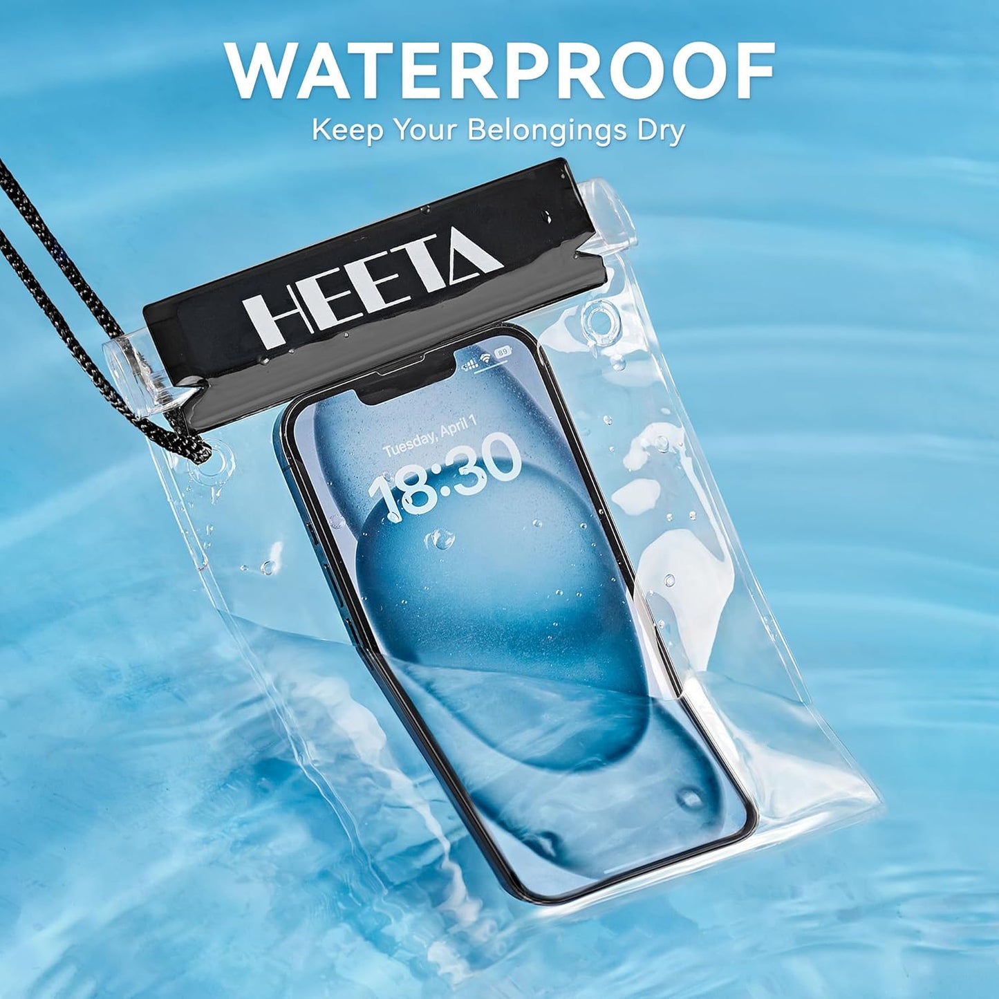 5-Pack Clear Waterproof Dry Bag Pouch, Water Tight Cases Dry Bags Document Holder for Camera Mobile Phone Maps, Kayaking Boating
