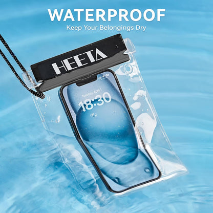 5-Pack Clear Waterproof Dry Bag Pouch, Water Tight Cases Dry Bags Document Holder for Camera Mobile Phone Maps, Kayaking Boating